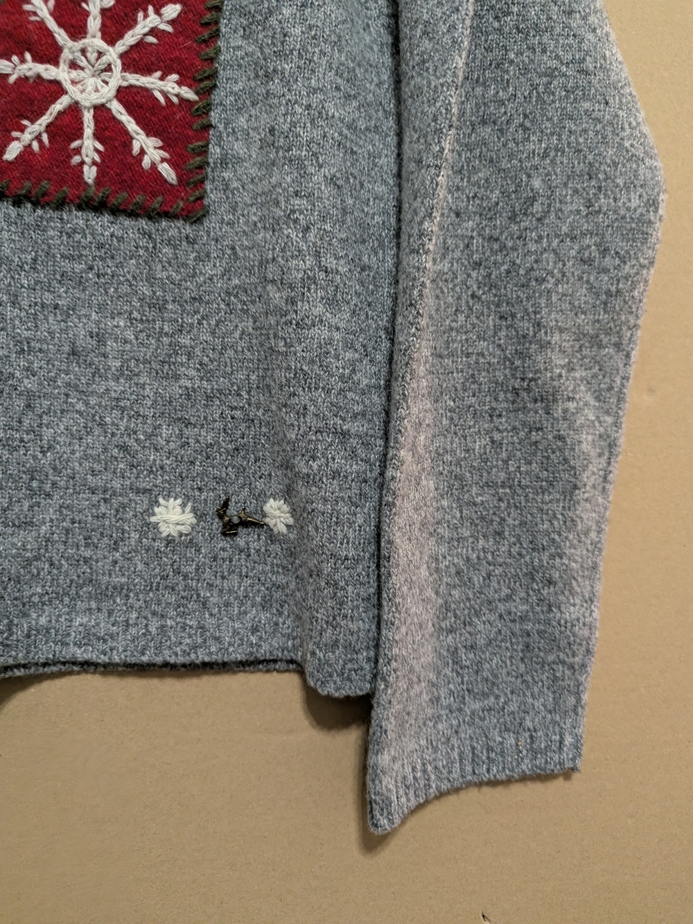 Woolrich Lambswool Cottage Sweater Cabin Charcoal Heather Medium Women's Knit - Picture 9 of 12